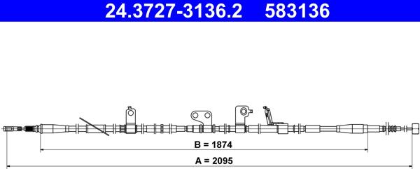 ATE 24.3727-3136.2 - Трос, гальмівна система autozip.com.ua