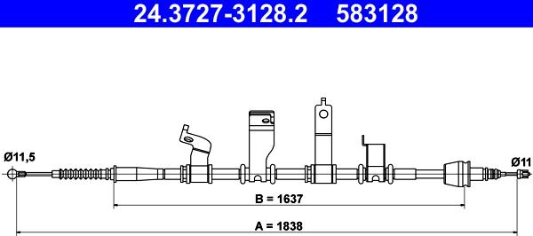 ATE 24.3727-3128.2 - Трос, гальмівна система autozip.com.ua