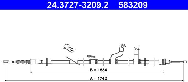 ATE 24.3727-3209.2 - Трос, гальмівна система autozip.com.ua
