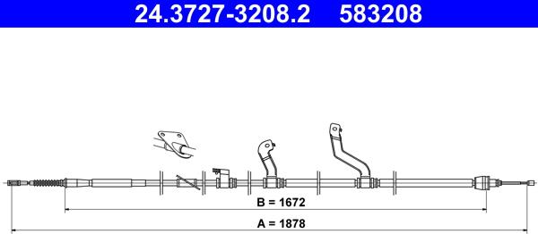 ATE 24.3727-3208.2 - Трос, гальмівна система autozip.com.ua