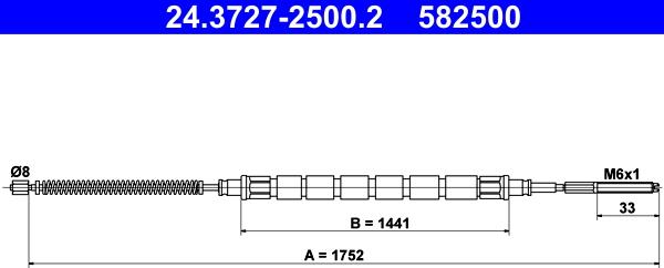 ATE 24.3727-2500.2 - Трос, гальмівна система autozip.com.ua