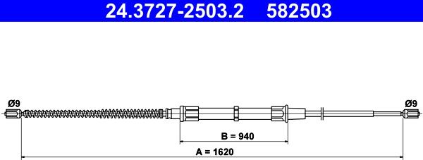 ATE 24.3727-2503.2 - Трос, гальмівна система autozip.com.ua