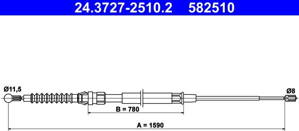 ATE 24.3727-2510.2 - Трос, гальмівна система autozip.com.ua