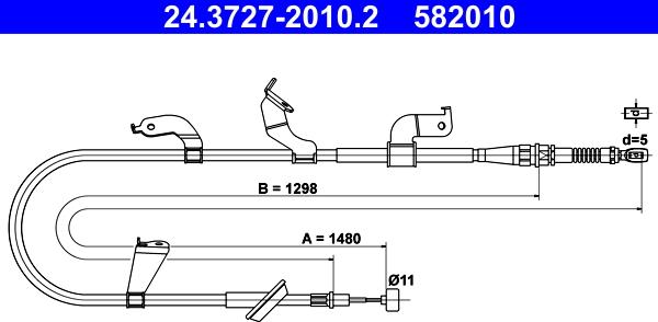 ATE 24.3727-2010.2 - Трос, гальмівна система autozip.com.ua