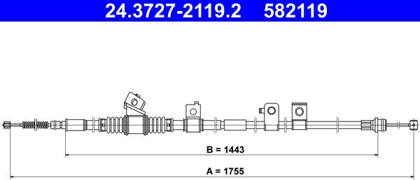 ATE 24.3727-2119.2 - Трос, гальмівна система autozip.com.ua