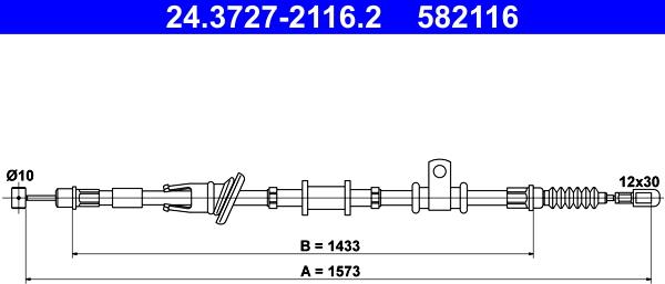 ATE 24.3727-2116.2 - Трос, гальмівна система autozip.com.ua