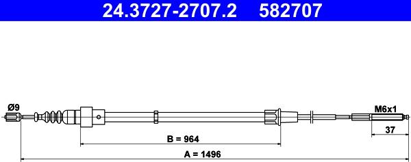 ATE 24.3727-2707.2 - Трос, гальмівна система autozip.com.ua