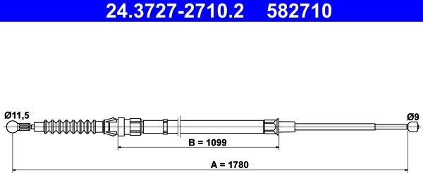 ATE 24.3727-2710.2 - Трос, гальмівна система autozip.com.ua