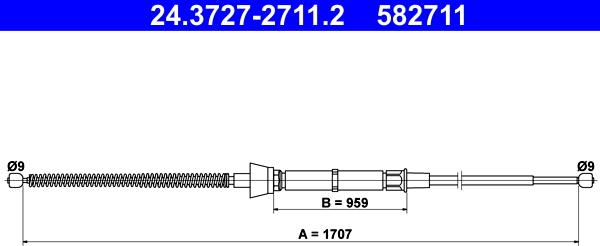 ATE 24.3727-2711.2 - Трос, гальмівна система autozip.com.ua