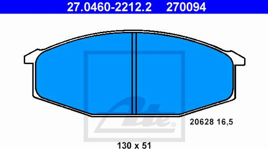 ATE 270094 - Гальмівні колодки, дискові гальма autozip.com.ua