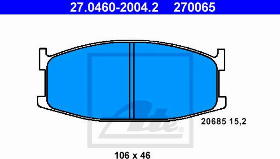 ATE 270065 - Гальмівні колодки, дискові гальма autozip.com.ua