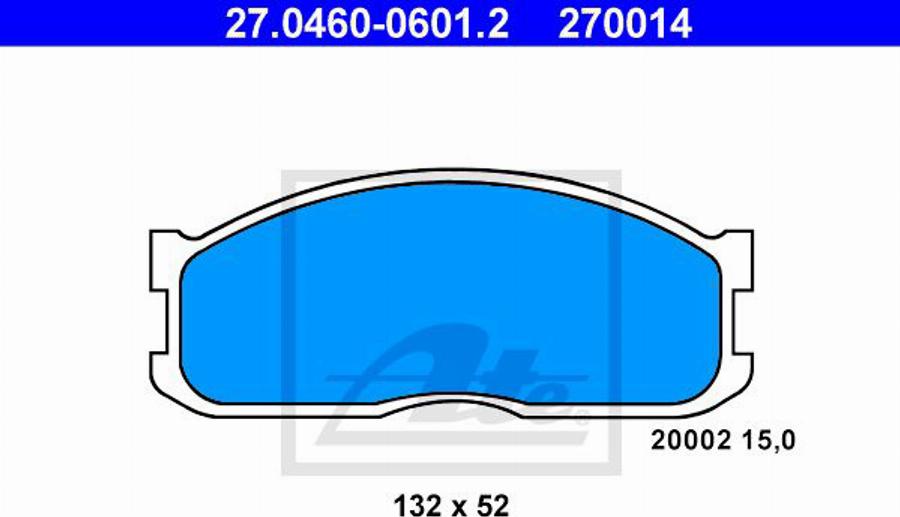 ATE 270014 - Гальмівні колодки, дискові гальма autozip.com.ua