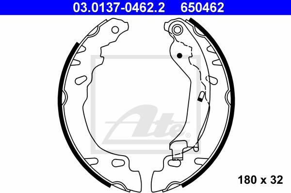 ATE 03.0137-0462.2 - Комплект гальм, барабанний механізм autozip.com.ua
