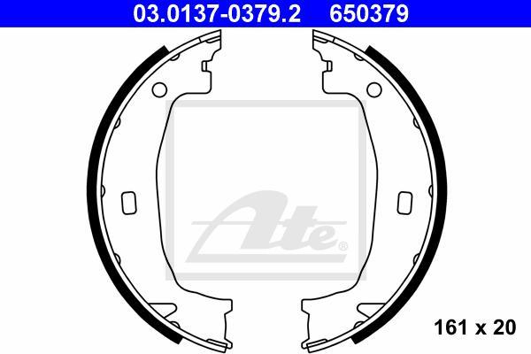 ATE 03.0137-0379.2 - Комплект гальм, ручник, парковка autozip.com.ua