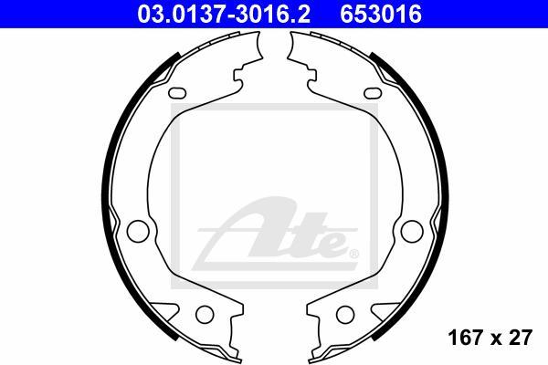 ATE 03.0137-3016.2 - Комплект гальм, ручник, парковка autozip.com.ua