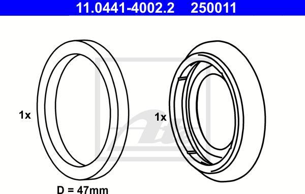 ATE 11.0441-4002.2 - Ремкомплект, гальмівний супорт autozip.com.ua