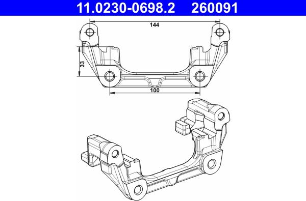 ATE 11.0230-0698.2 - Кронштейн, корпус скоби гальма autozip.com.ua