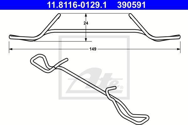 ATE 11.8116-0129.1 - Пружина, гальмівний супорт autozip.com.ua