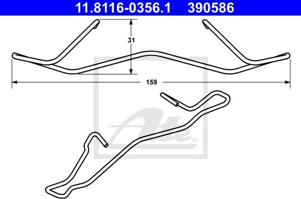 ATE 11.8116-0356.1 - Комплектуючі, колодки дискового гальма autozip.com.ua