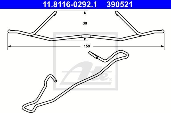 ATE 11.8116-0292.1 - Пружина, гальмівний супорт autozip.com.ua
