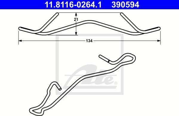 ATE 11.8116-0264.1 - Пружина, гальмівний супорт autozip.com.ua