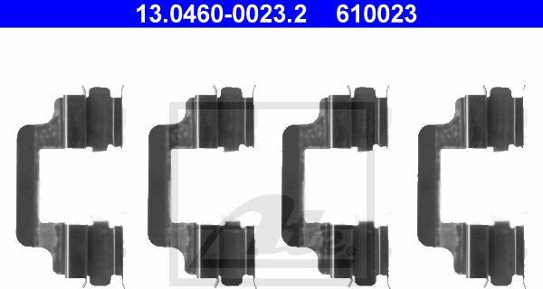 ATE 13.0460-0023.2 - Комплектуючі, колодки дискового гальма autozip.com.ua