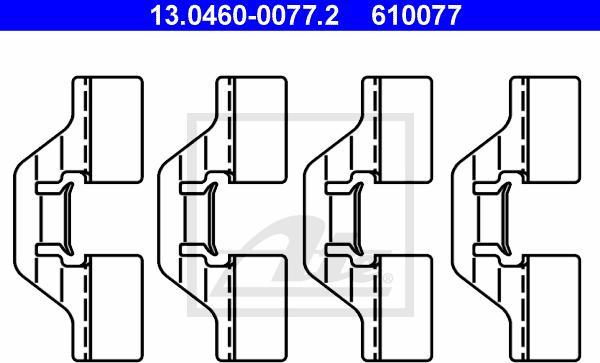ATE 13.0460-0077.2 - Комплектуючі, колодки дискового гальма autozip.com.ua