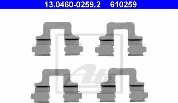 ATE 13.0460-0259.2 - Комплектуючі, колодки дискового гальма autozip.com.ua