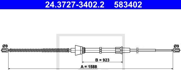 ATE 24.3727-3402.2 - Трос, гальмівна система autozip.com.ua