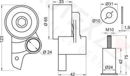 Autex 641900 - Натяжний ролик, ремінь ГРМ autozip.com.ua