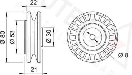 Autex 641490 - Натяжна ролик, клиновий ремінь autozip.com.ua