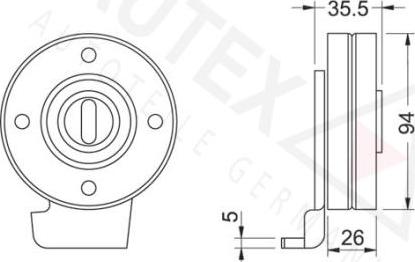 Autex 641544 - Паразитний / провідний ролик, поліклиновий ремінь autozip.com.ua