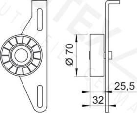Autex 641586 - Паразитний / провідний ролик, поліклиновий ремінь autozip.com.ua