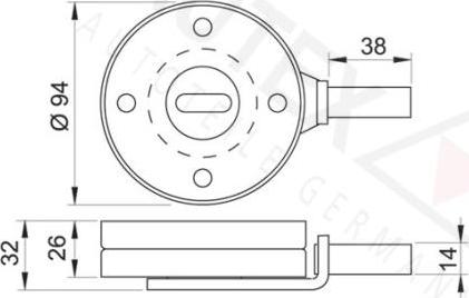 Autex 641535 - Паразитний / провідний ролик, поліклиновий ремінь autozip.com.ua