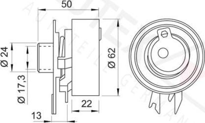 Autex 641659 - Натяжний ролик, ремінь ГРМ autozip.com.ua