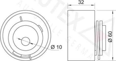 Autex 641668 - Натяжний ролик, ремінь ГРМ autozip.com.ua