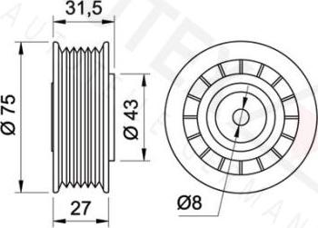 Autex 641678 - Паразитний / провідний ролик, поліклиновий ремінь autozip.com.ua