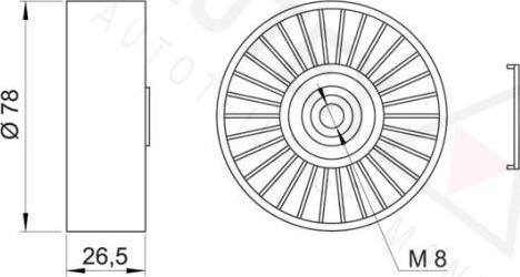 Autex 641102 - Паразитний / провідний ролик, поліклиновий ремінь autozip.com.ua
