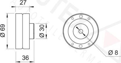 Autex 641110 - Паразитний / Провідний ролик, зубчастий ремінь autozip.com.ua