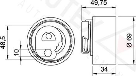 Autex 641852 - Натяжний ролик, ремінь ГРМ autozip.com.ua