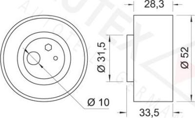 Autex 641837 - Натяжна ролик, ремінь ГРМ autozip.com.ua