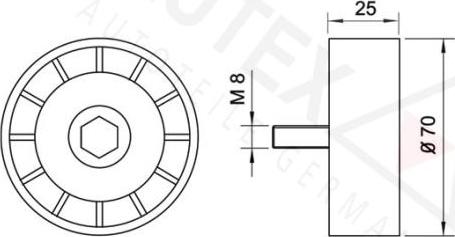 Autex 641369 - Паразитний / провідний ролик, поліклиновий ремінь autozip.com.ua