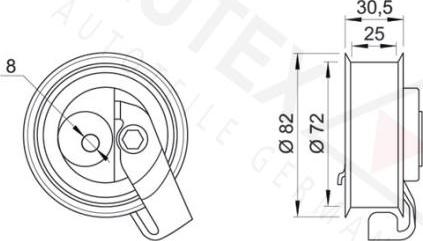 Autex 642068 - Натяжна ролик, ремінь ГРМ autozip.com.ua