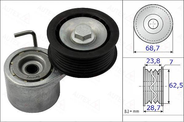 Autex 654965 - Натягувач ременя, поліклиновий ремінь autozip.com.ua