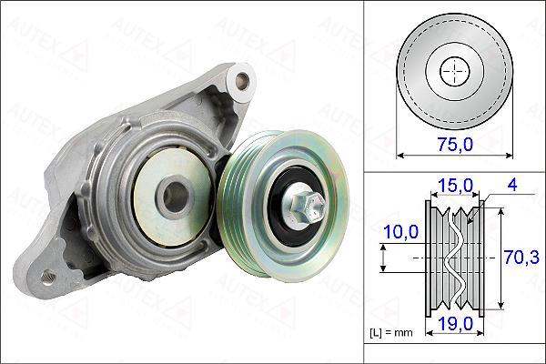 Autex 654914 - Натягувач ременя, клинові зуб. autozip.com.ua