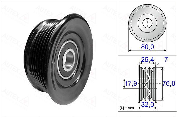 Autex 654924 - Паразитний / провідний ролик, поліклиновий ремінь autozip.com.ua