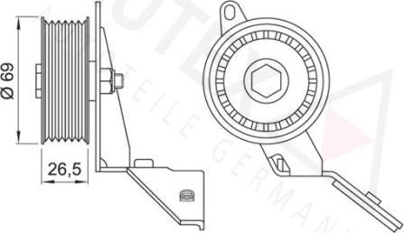 Autex 654469 - Паразитний / провідний ролик, поліклиновий ремінь autozip.com.ua