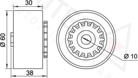 Autex 654465 - Паразитний / провідний ролик, поліклиновий ремінь autozip.com.ua