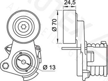 Autex 654410 - Натягувач ременя, клинові зуб. autozip.com.ua
