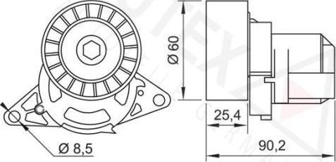 Autex 654434 - Натягувач ременя, клинові зуб. autozip.com.ua